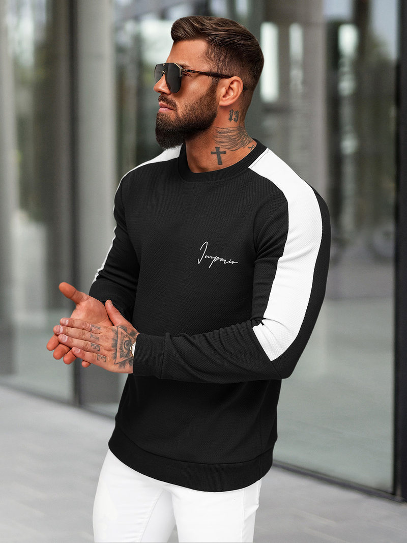 Hanorac bărbați negru OZONEE O/P2033Z