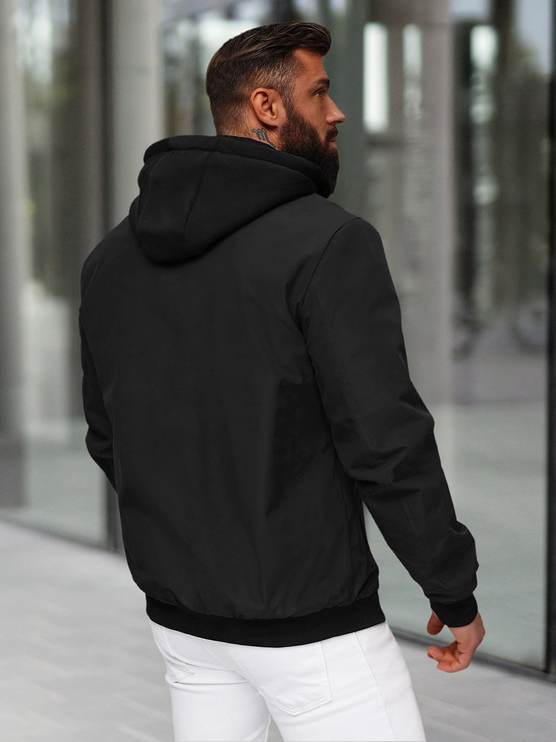 Jachetă de primăvară bărbați neagră OZONEE JS/62M9502/392