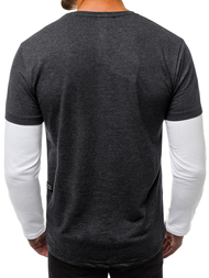 Tricou cu mânecă lungă antracit OZONEE O/1292Z