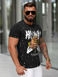 Tricou bărbați negri OZONEE JS/8B1389/3