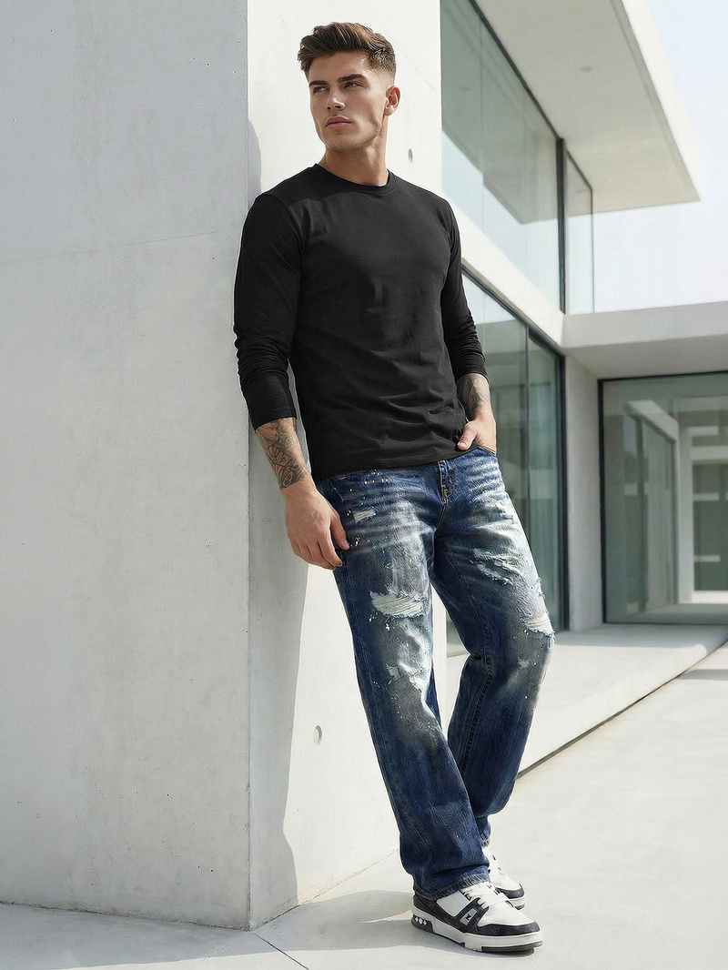 Blugi bărbaţi albaștri OZONEE O/KK2885Z