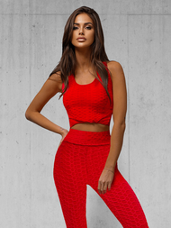 Trening din două piese pentru femei roșu OZONEE JS/YW88037/5Z