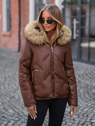 Geacă de iarnă damă ciocolată OZONEE JS/5M3331/158