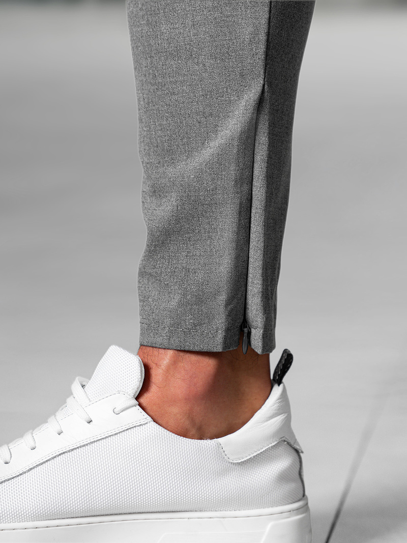 Pantaloni chino bărbaţi gri închis OZONEE DJ/3300Z