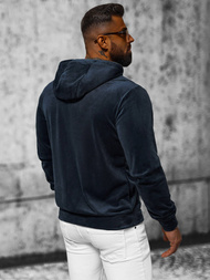 Hanorac bărbați din catifea albastru marin OZONEE JS/8B1168/25