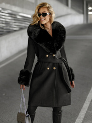 Palton de dama negru OZONEE JS/61M8509/392