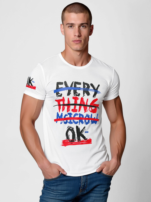 Tricou bărbați alb OZONEE O/8T1266/1Z
