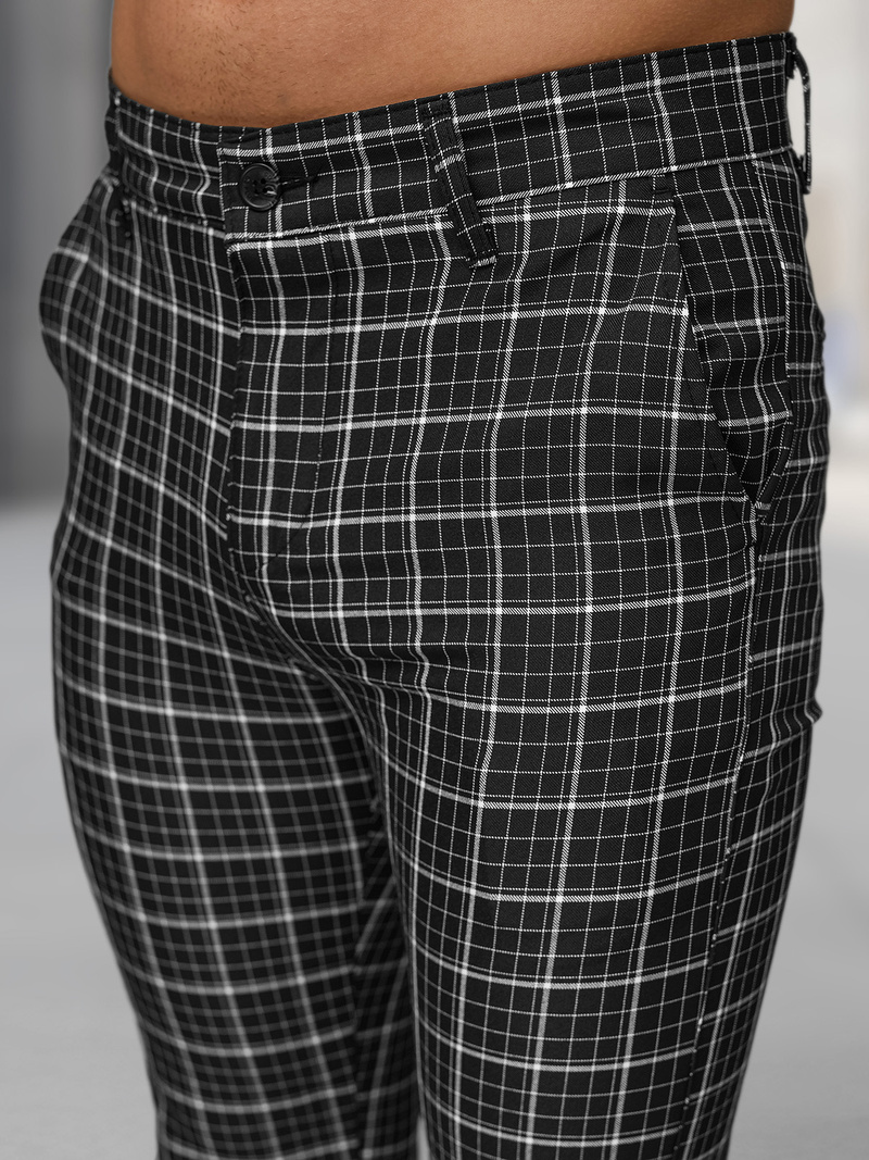 Pantaloni chino bărbaţi negri OZONEE DJ/5515Z