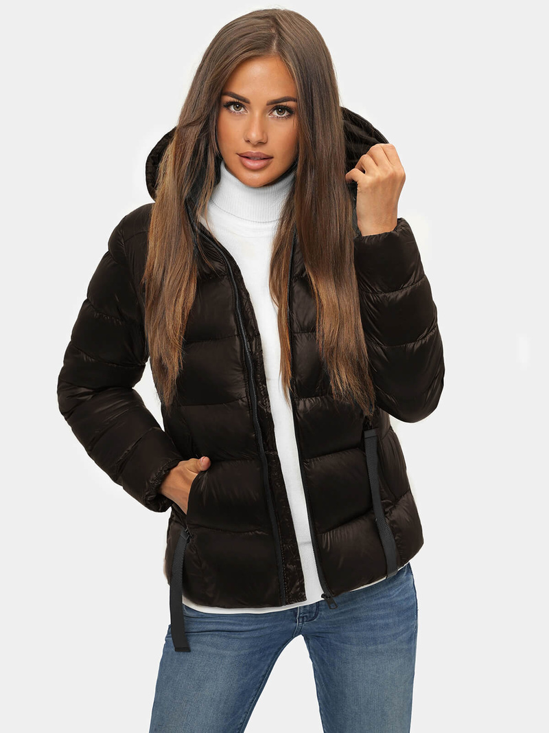 Geacă de iarnă femei ciocolată OZONEE JS/M782/392