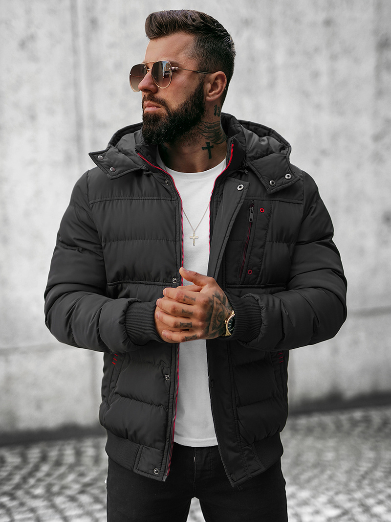 Jachetă bărbați neagră OZONEE JB/JP1185Z