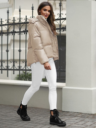 Geacă de femei bej OZONEE JS/5M3185/62Z