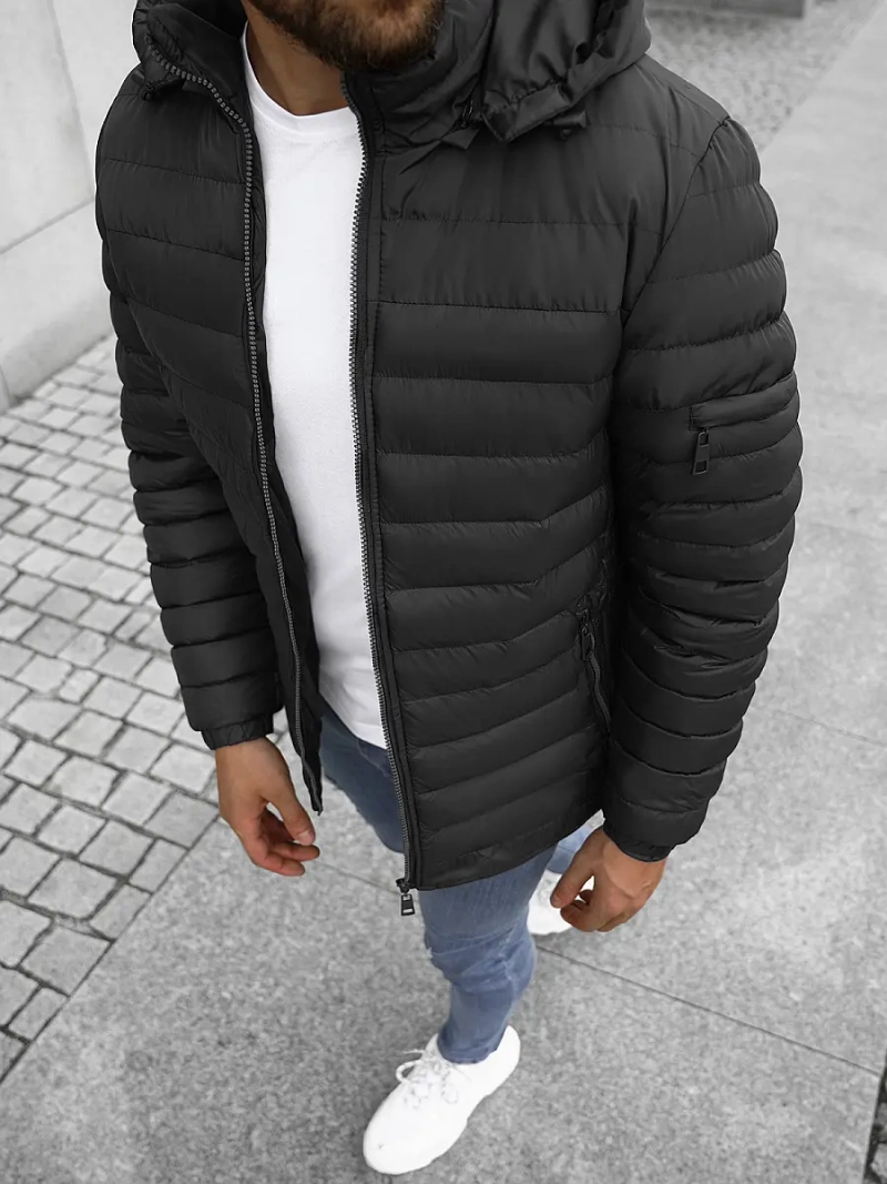 Jachetă bărbați neagră OZONEE JS/M792/392