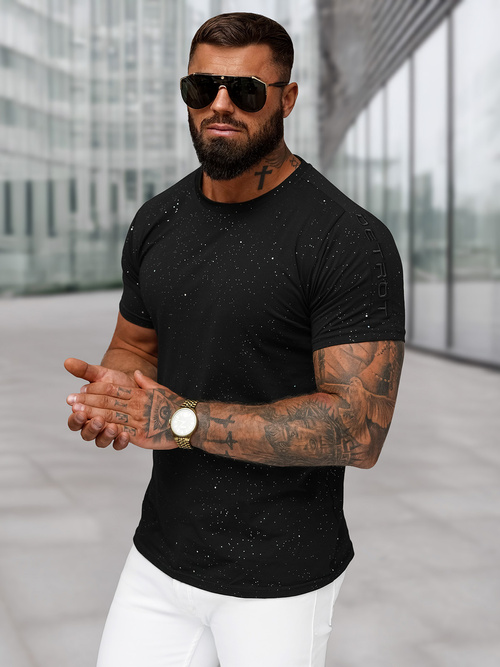 Tricou bărbați negru OZONEE O/QQ1388