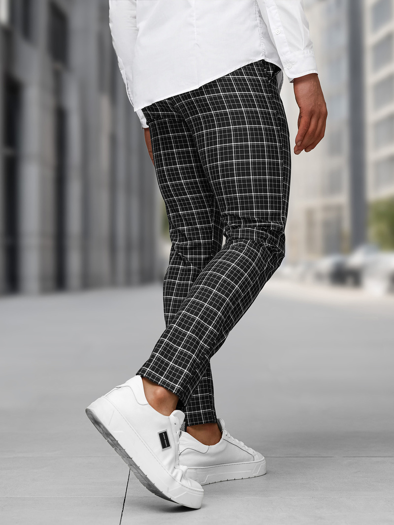 Pantaloni chino bărbaţi negri OZONEE DJ/5515Z