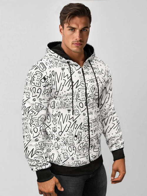 Hanorac bărbați albă OZONEE JS/8B1182/1Z