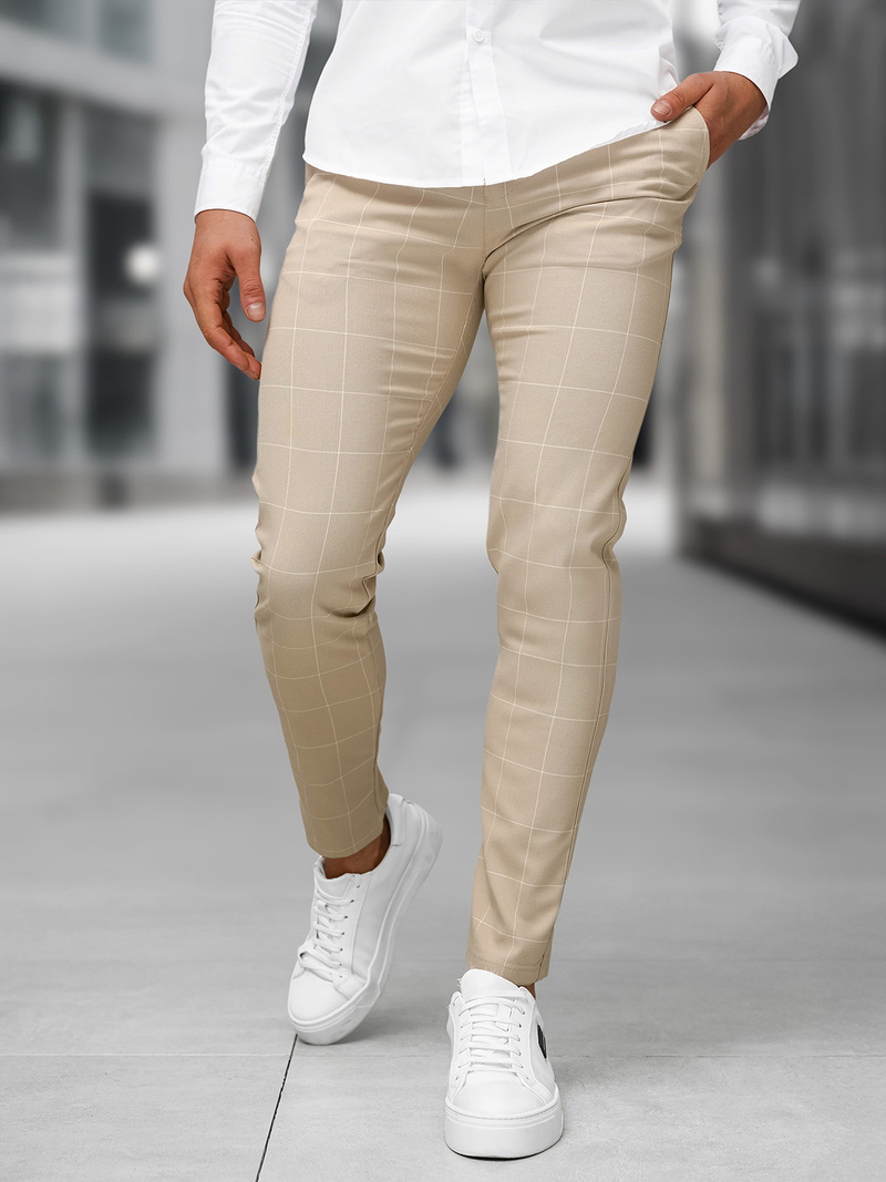 Pantaloni chino bărbaţi bej OZONEE DJ/5505Z