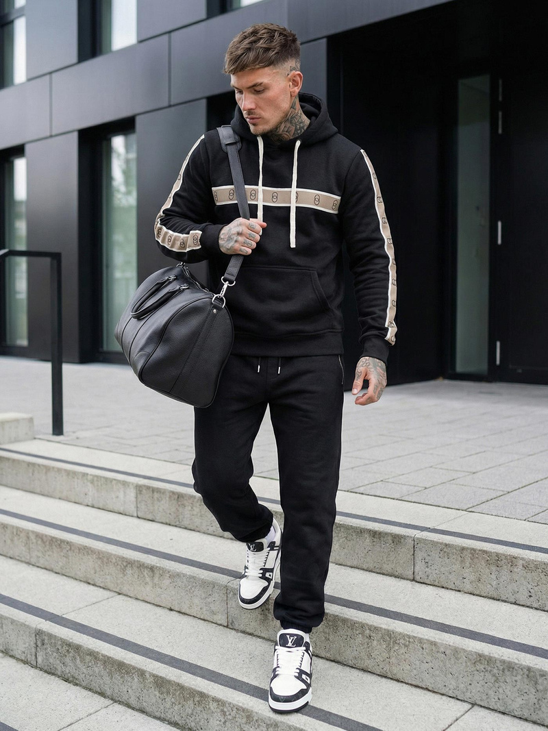 Hanorac bărbați negru OZONEE JS/8B1729/3