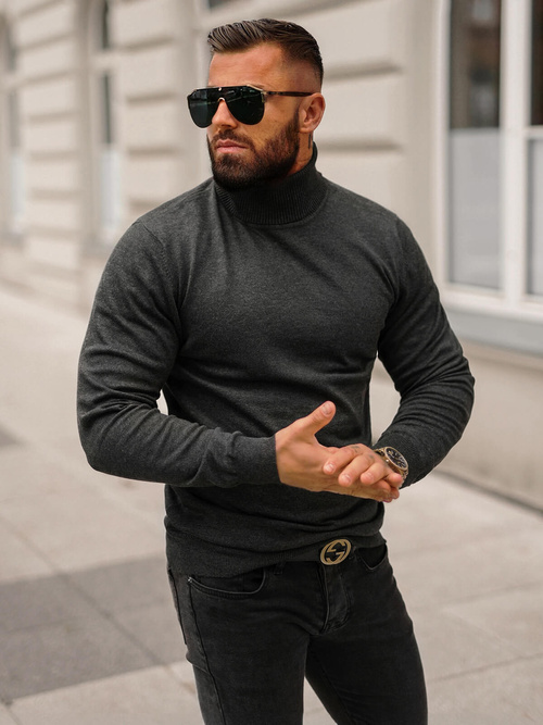 Pulover bărbați antracit OZONEE O/GM303