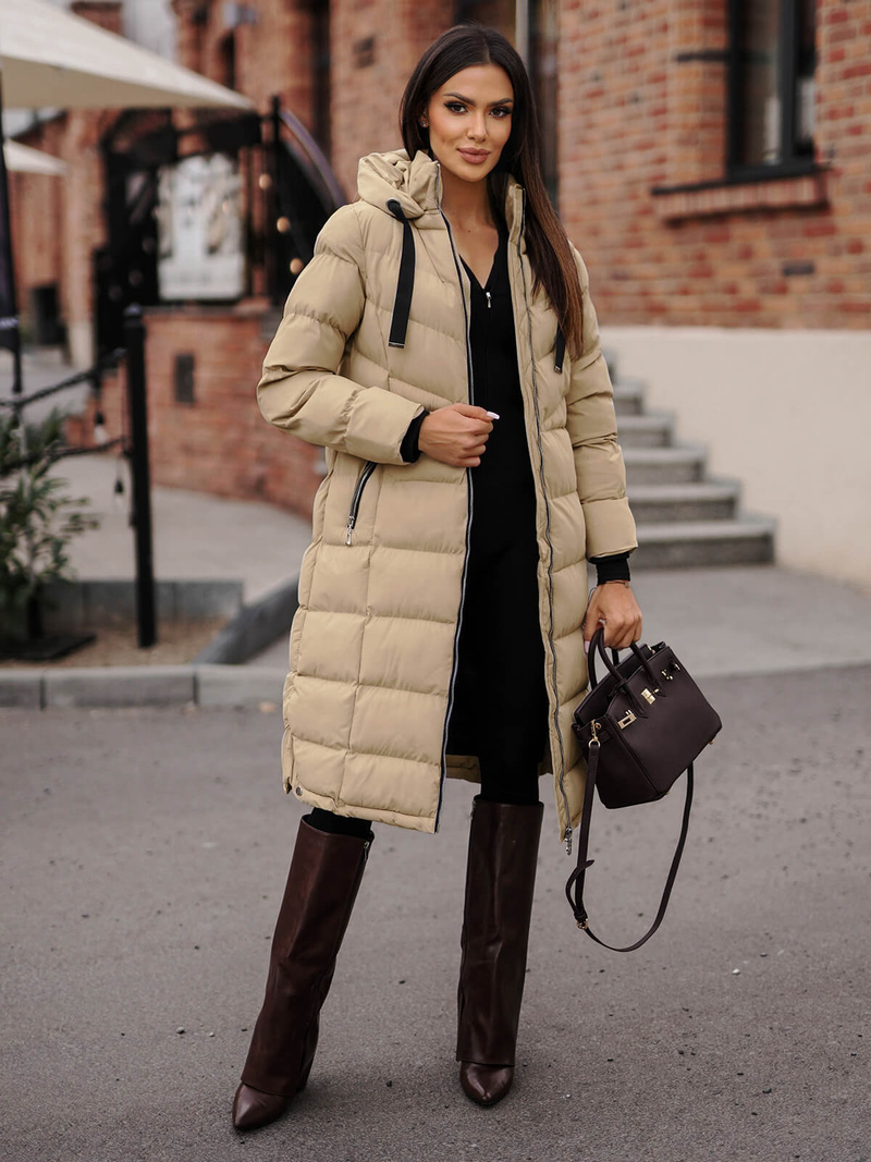 Geacă de femei bej OZONEE JS/M736/62Z