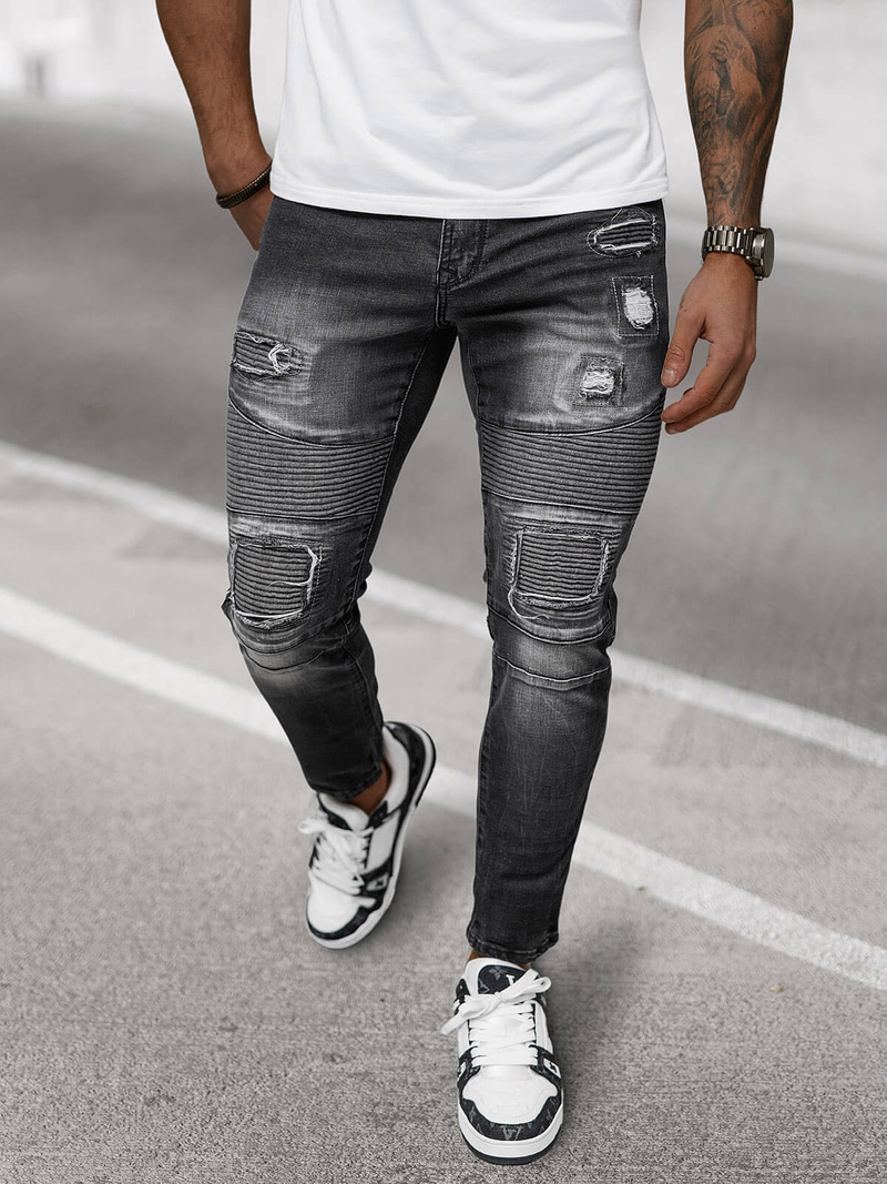 Blugi bărbaţi negri OZONEE NB/MP0142N