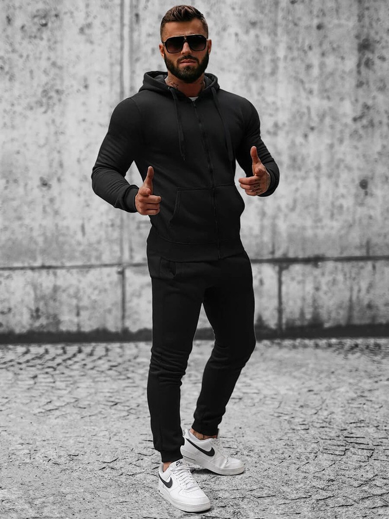 Compleu sport bărbaţi negru OZONEE JS/XW2008