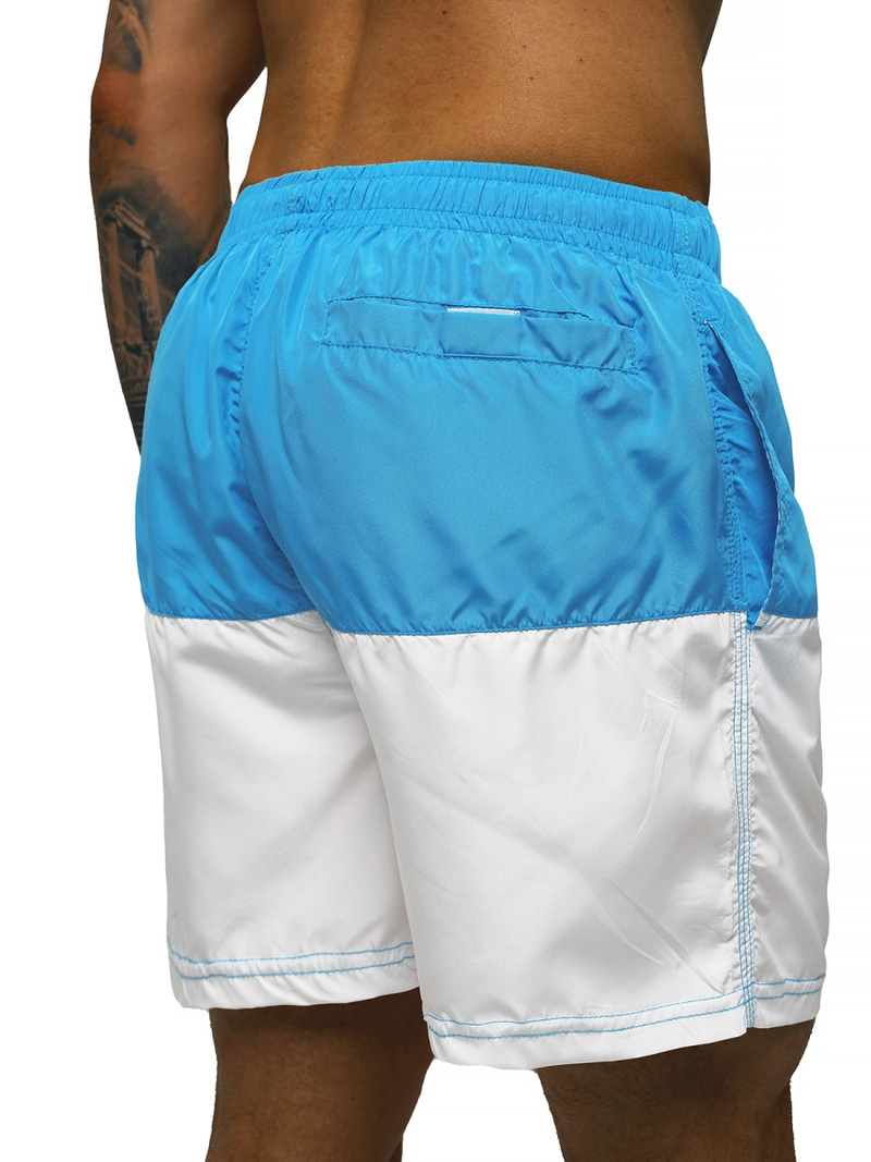 Pantaloni scurti de baie bărbați albastru-albi OZONEE JS/HM055