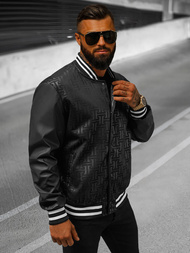 Jachetă bărbați neagră OZONEE O/3A172Z