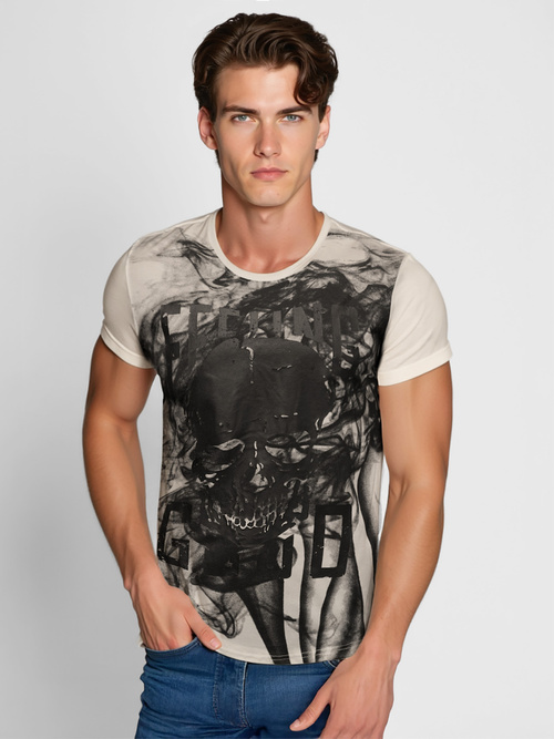 Tricou bărbați bej OZONEE O/T126/155Z