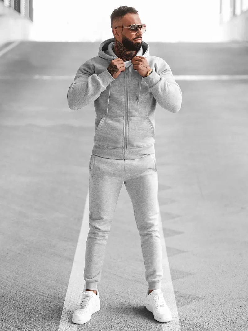 Compleu sport bărbaţi gri OZONEE JS/68C10386/2Z