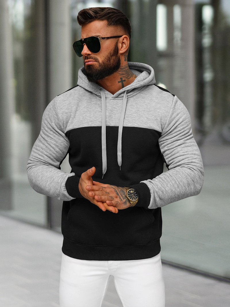 Hanorac bărbați negru OZONEE JS/8B1307/3