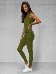 Trening din două piese pentru femei kaki OZONEE JS/YW88037/7Z