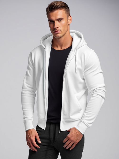 Hanorac bărbați albă OZONEE JS/2008