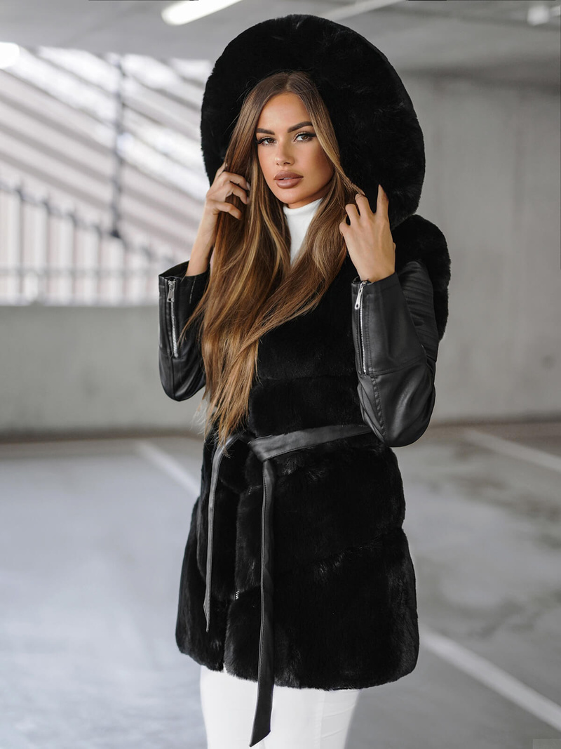 Geacă de femei neagra OZONEE JS/11Z8090Z