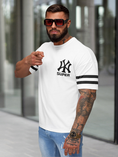 Tricou bărbați alb OZONEE JS/8B1372/1