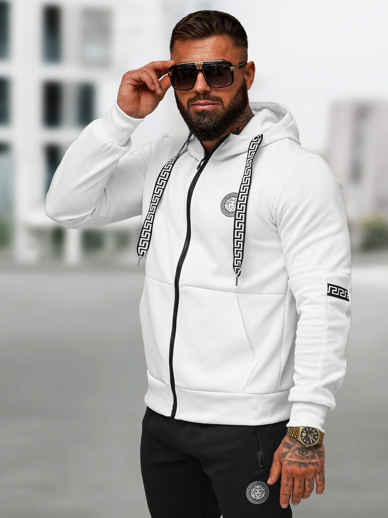 Compleu sport bărbaţi alb-negru OZONEE O/LN11887