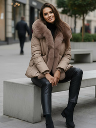 Geacă de femei bej închis OZONEE O/16M9179/84