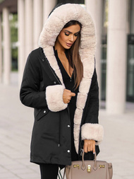 Geacă de iarnă damă neagră OZONEE JS/M763/392Z