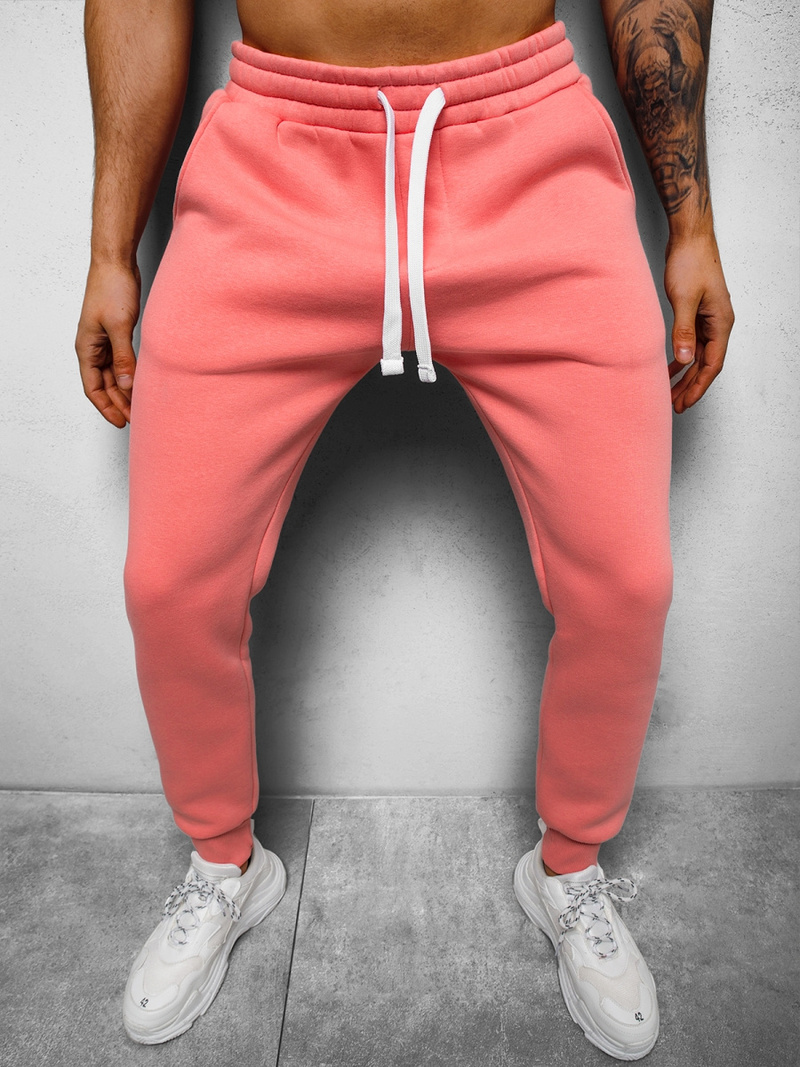 Pantaloni de trening bărbaţi roz deschis OZONEE O/12110Z