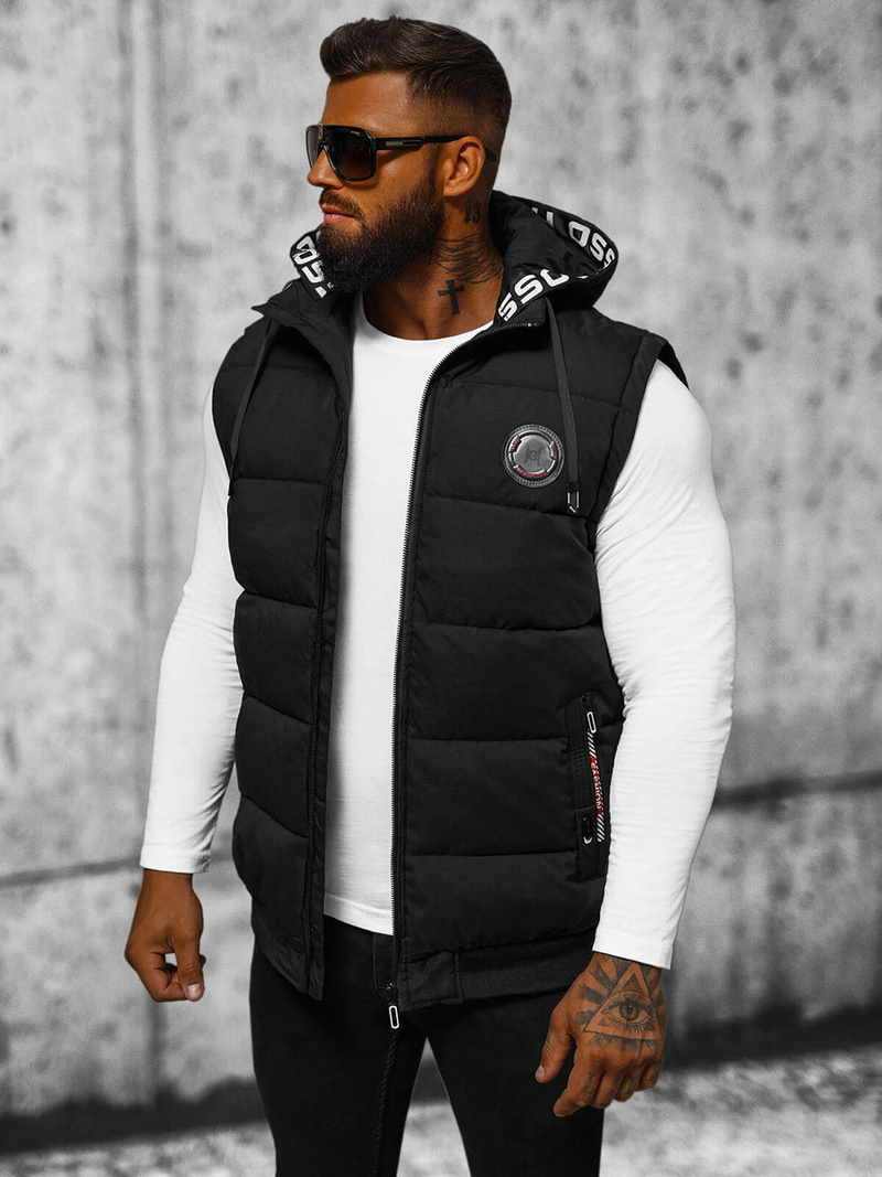 Vestă bărbați neagră OZONEE JS/84M3028/392