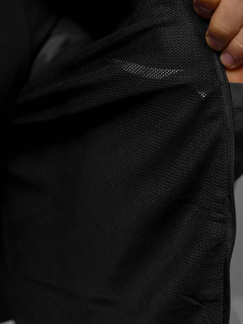 Jachetă de primăvară bărbați neagră OZONEE JS/M10302