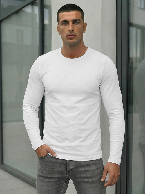 Tricou cu mânecă lungă alb OZONEE JS/DB71/2