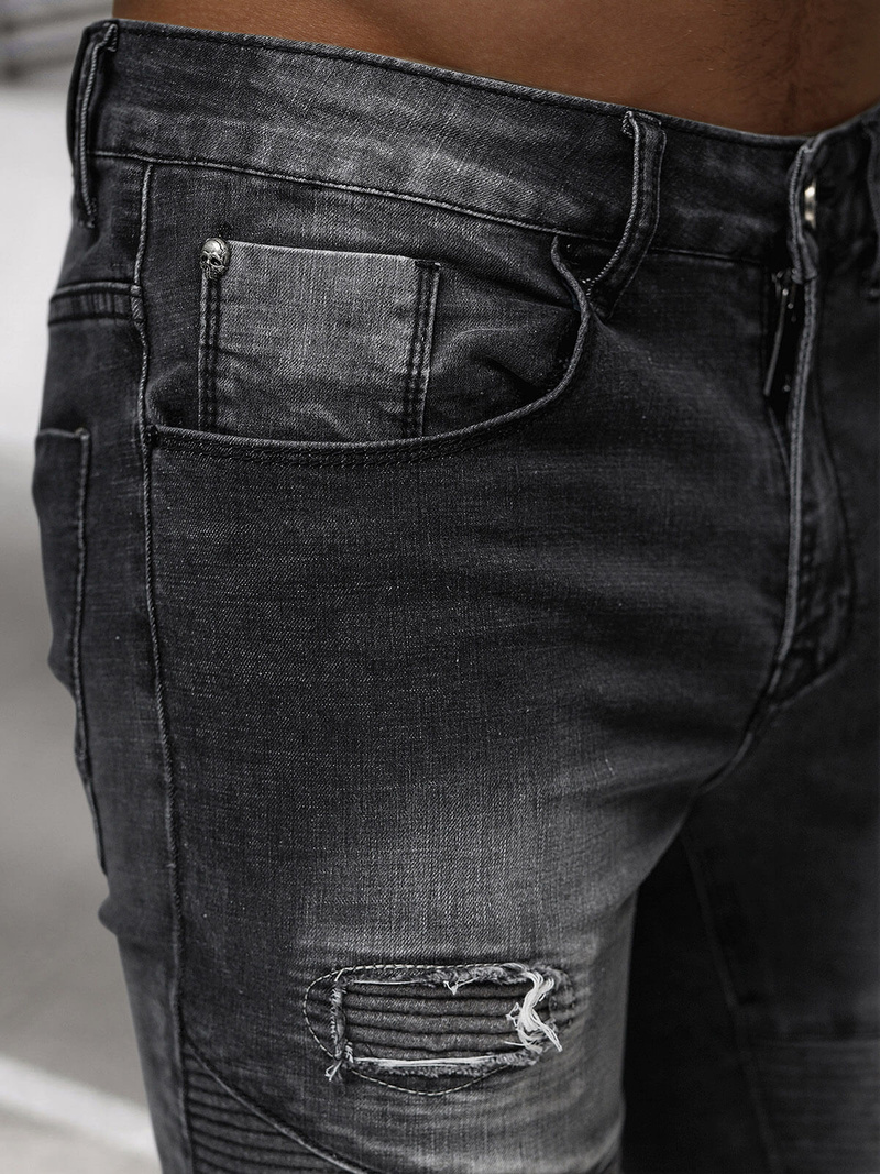 Blugi bărbaţi negri OZONEE NB/MP0142N