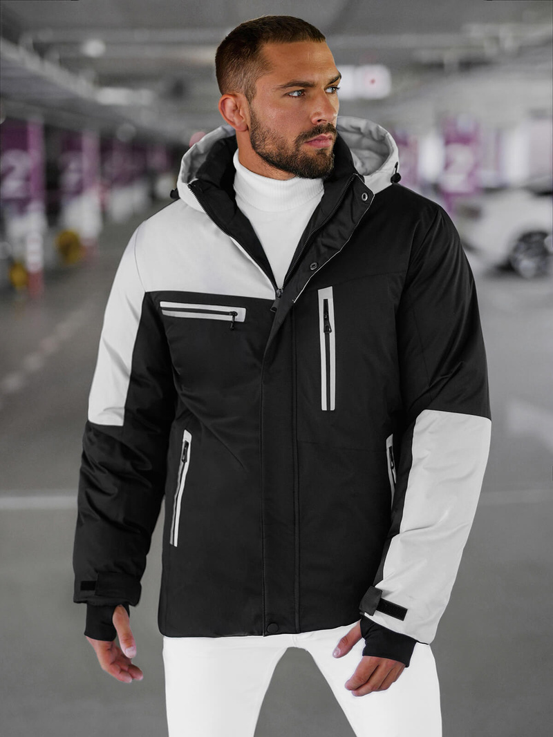 Geacă bărbați neagră-gri OZONEE JS/91M9903/92