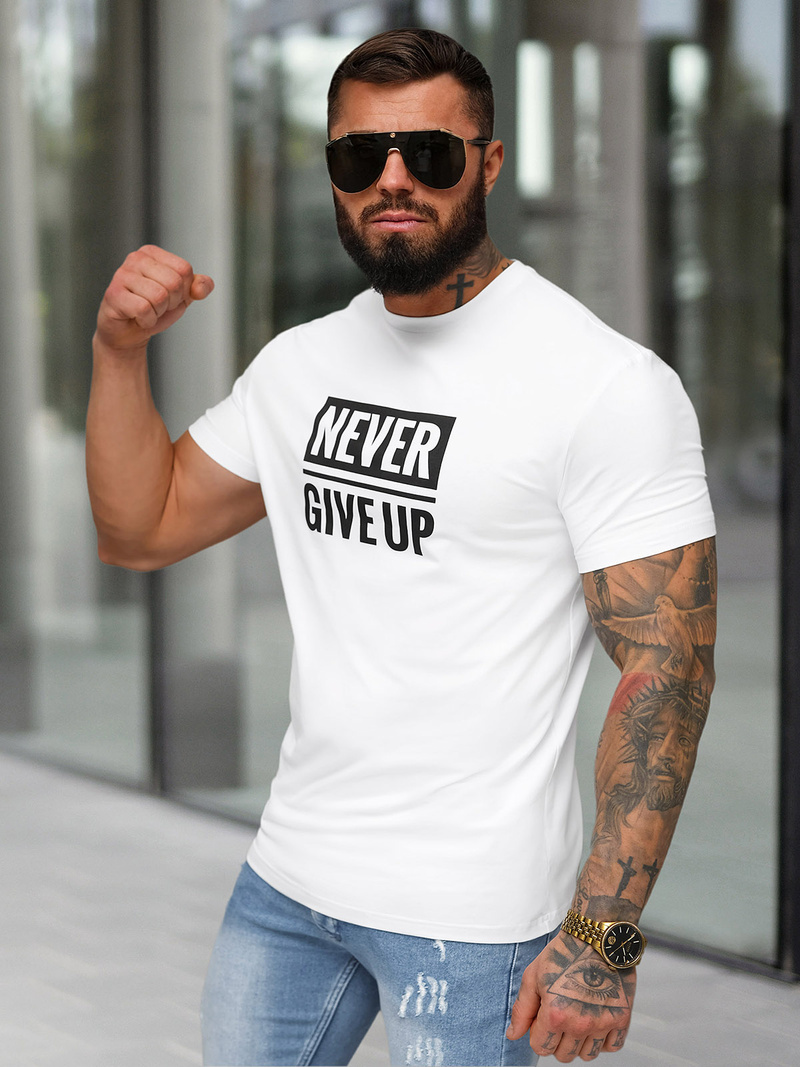 Tricou bărbați alb OZONEE NB/MT3133