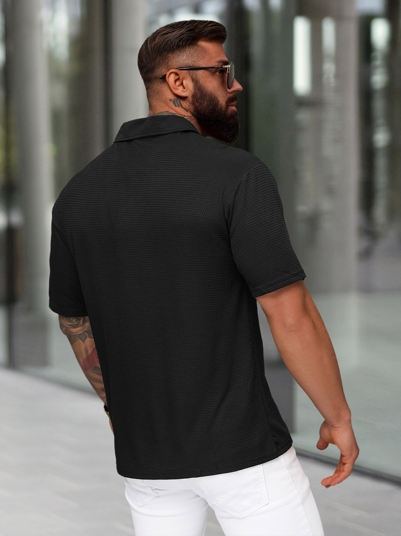 Tricou polo bărbați negru OZONEE O/YN2/593