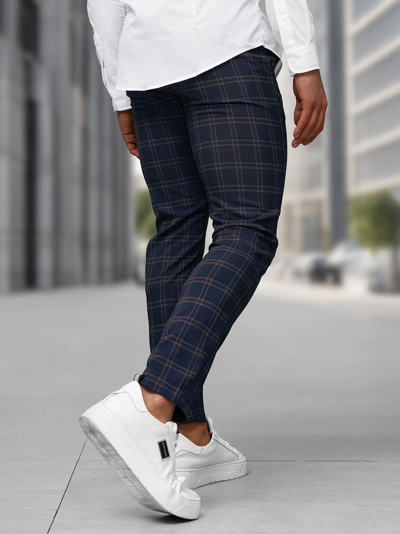 Pantaloni chino bărbaţi albastru marin OZONEE DJ/5632Z