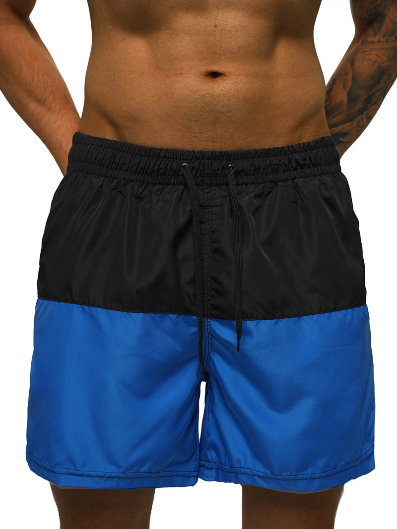 Pantaloni scurti de baie bărbați negri-albaștri OZONEE JS/HM060