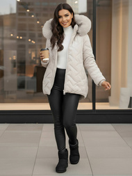 Geacă de femei gri deschis OZONEE JS/16M9296/280Z