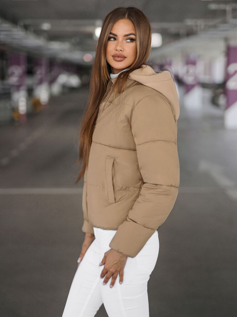 Geacă de femei bej deschis OZONEE JS/16M9187/158Z