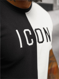 Tricou bărbați negru-alb OZONEE O/7776T